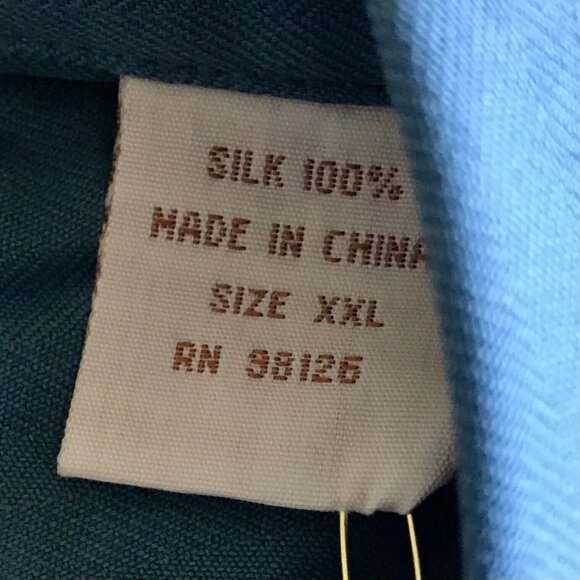 Tiki Classics Mens XXL 100% Silk Hawaiian Shirt Floral Short Sleeve Button Up - Picture 9 of 9